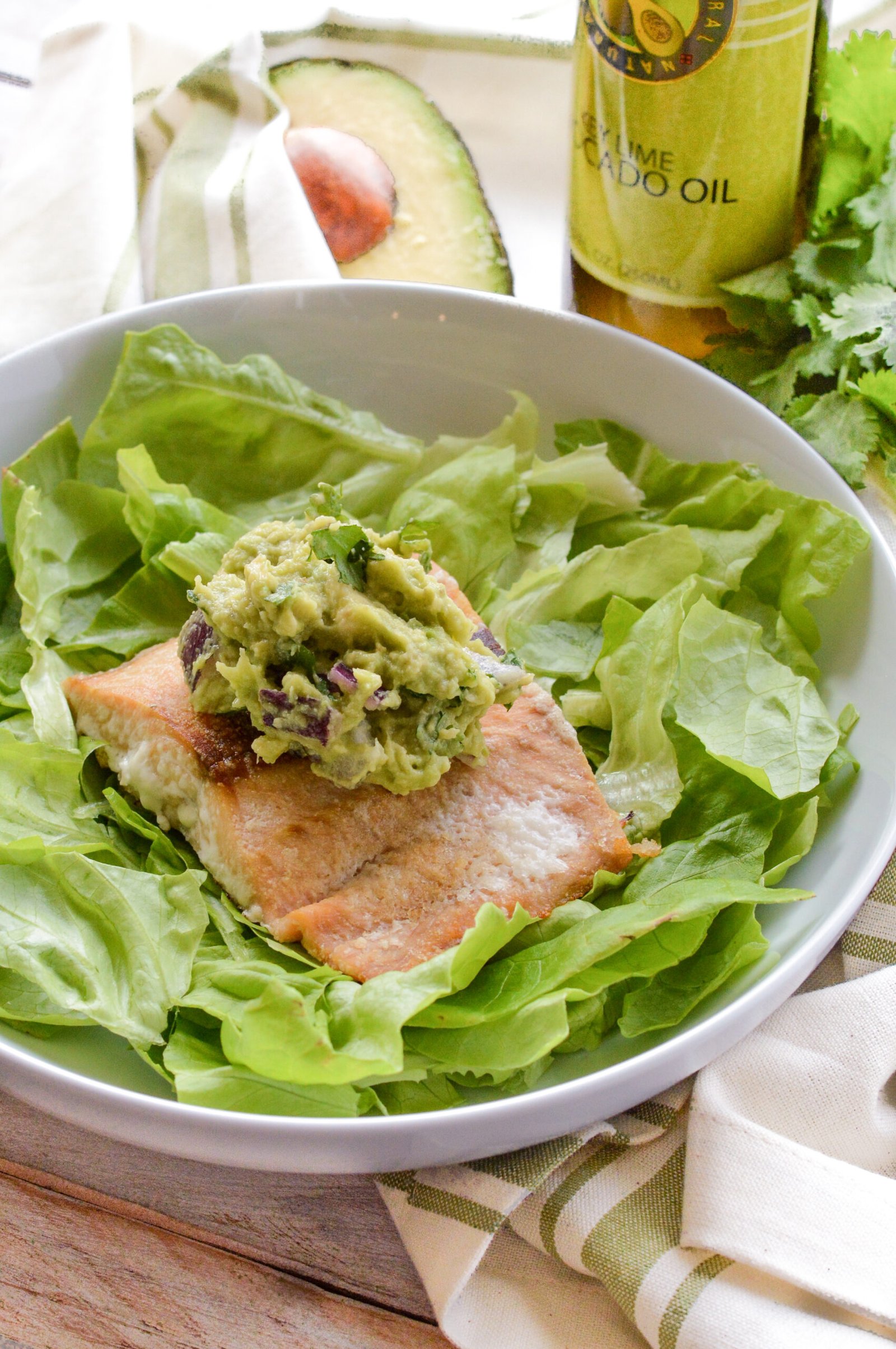 Smoked Salmon with Avocado and Greens