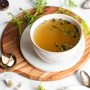 Bone Broth Mugs with herbs